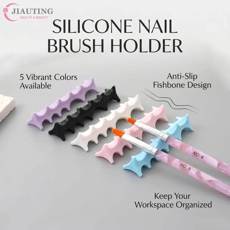 1 Pezzo Portapennelli in Silicone a Forma di Lisca di Pesce, Espositore per Pennelli Gel UV, Supporto Organizzatore per Pennelli da Trucco e Pittura