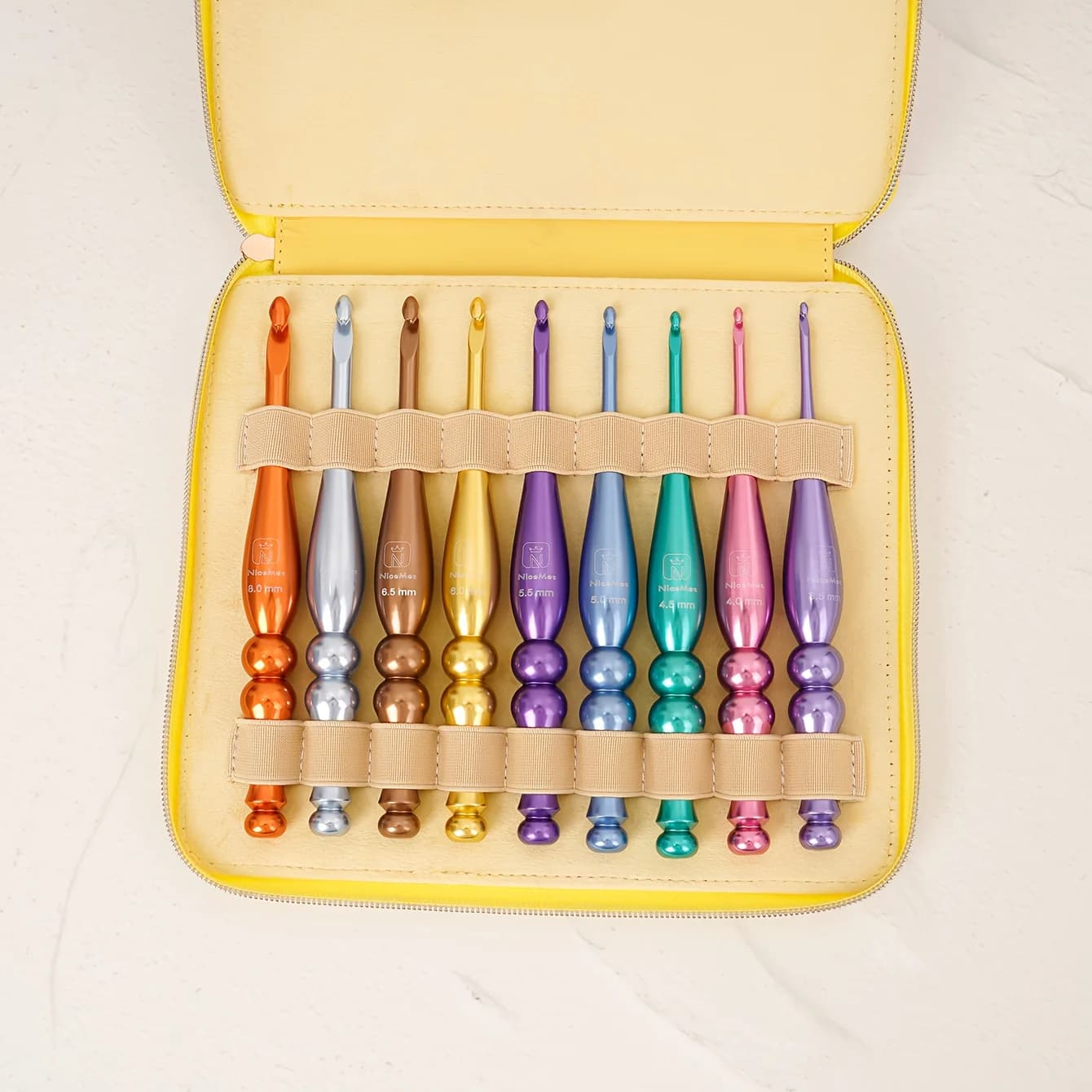 Set di ganci per maglieria antiscivolo da 9 pezzi Set di ferri da maglia per maglione fai-da-te e uncinetti Pratico set di strumenti per maglieria