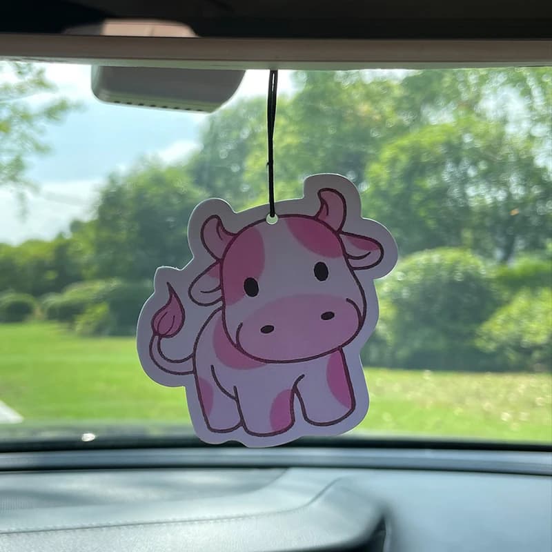 Borsa del profumo della presa d'aria del pendente di fragranza del bastone del profumo dell'automobile di fragranza dell'automobile della mucca rosa