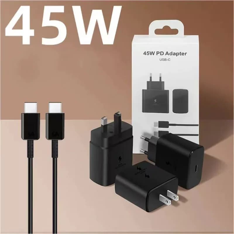 EP-TA845 Caricatore PD Samsung 45W Carica super veloce per Galaxy F55 F56 M56 S25 S24 Ultra A56 A55 Adattatore EU/US/UK Cavo 5A Tipo C