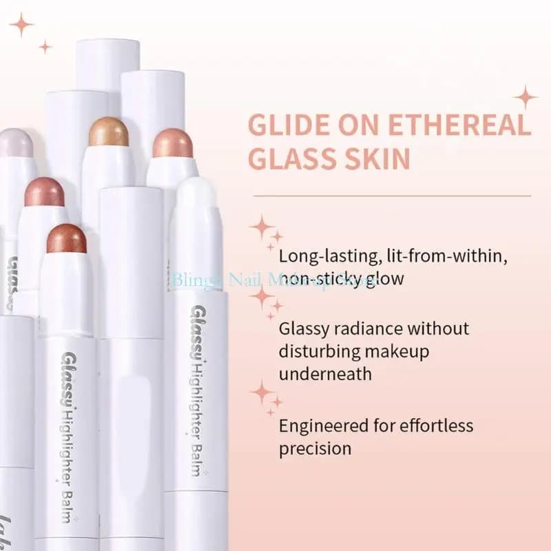 28TA Glass Highlighter Glassy Highlighter Balm For Face Eyes Body Long Last Contouring Highlight Effect 6 Option Shade