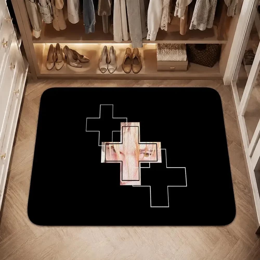 Rapper 2 Hollis Floor Mat Flannel Rug Non Slip Absorbent Soft Washable For Entryway Hallway Bathroom Kitchen Decor