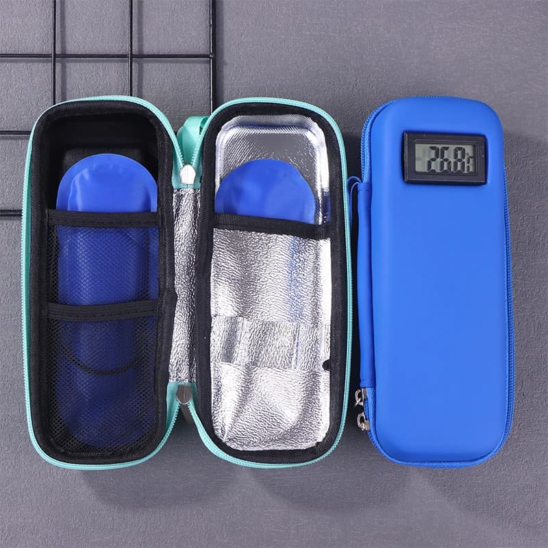 Custodia da viaggio riutilizzabile per insulina con display per termometro Borsa per organizer per medicinali Borsa termica per insulina impermeabile per diabetici