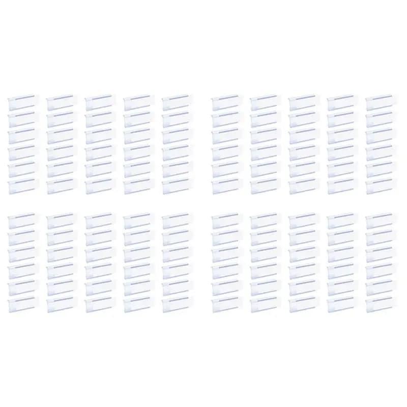 ELEG - Portaetichette per scaffali in filo metallico, Confezione da 120 clip in plastica per etichette da scaffale con carta per etichette rimovibile, Portaetichette per scaffali in filo metallico