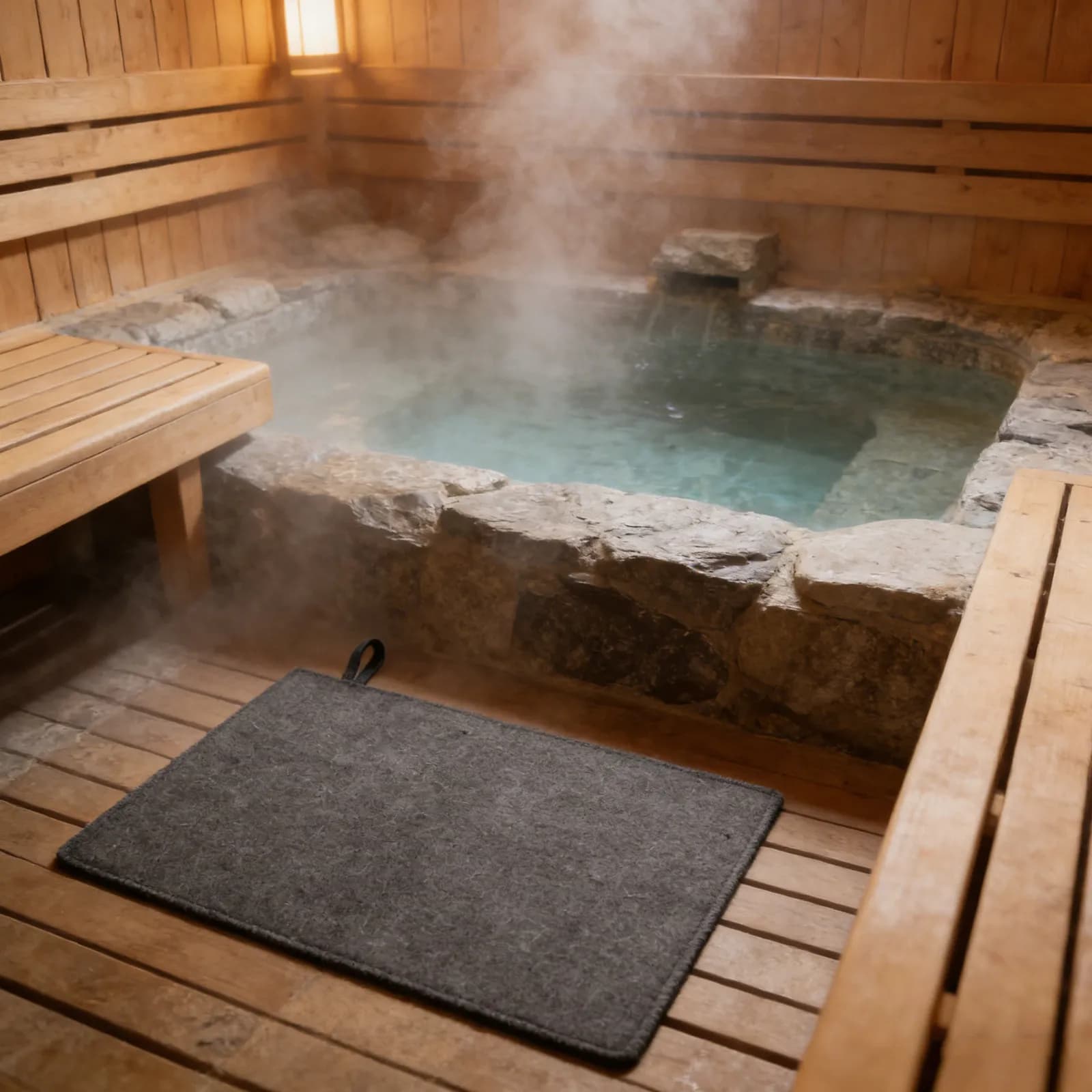 2 Pezzi Tappetino in Feltro per Sauna, Cuscino Isolante Termico Portatile e Traspirante, Coprisedile per Sauna per Casa, Spa, Bagno e Doccia
