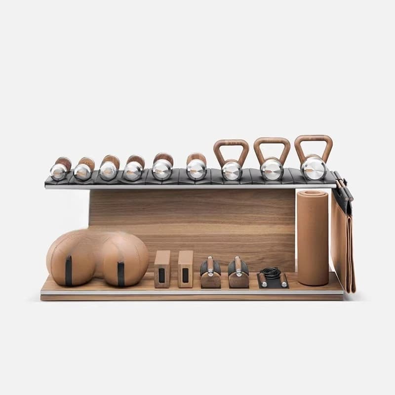 High Range Home Fitness Equipment in Solid Wood with Rotating Manubri