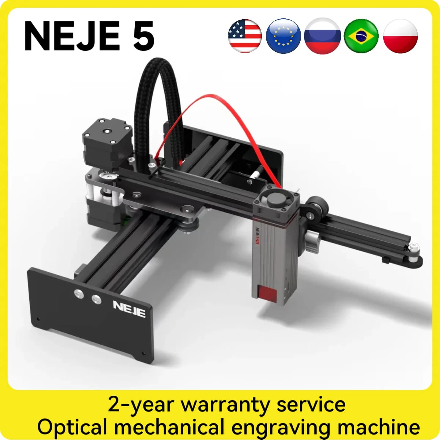 Spedizione veloce dal magazzino all'estero: incisore laser CNC NEJE 5 A40640/E40/E30/A40630 da 7/12 W - Software gratuito, adatto per legno
