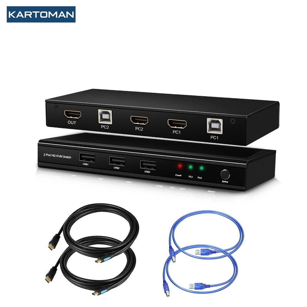 KVM switch 3 USB 2.0 HDMI-compatible 4K 30Hz Splitter Printer Mouse Keyboard Share Switcher Box Controller Adapter
