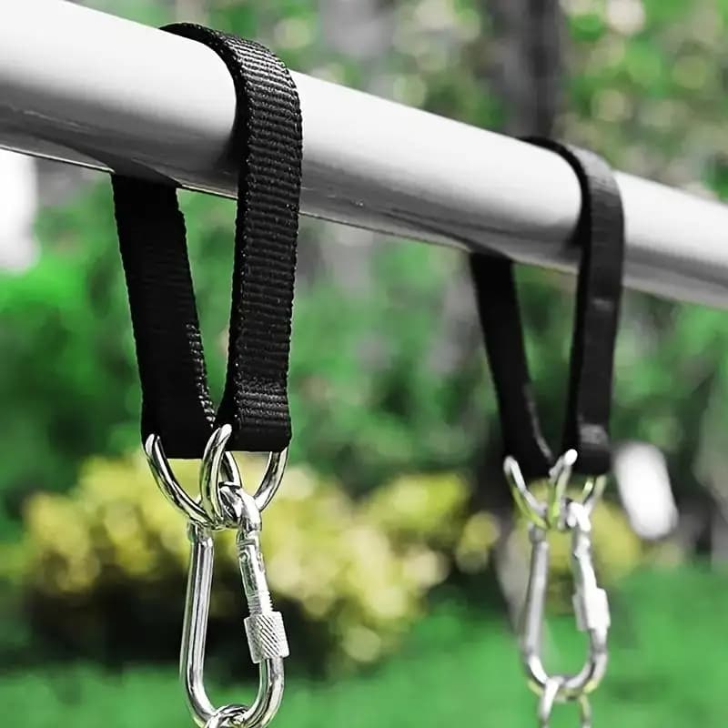 Cinghie per appendere altalene, kit di sospensione per amaca in nylon, cinghia di collegamento con moschettone per amaca, sacco da boxe, attrezzatura per interni ed esterni
