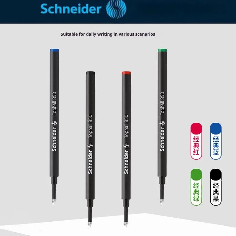 Ricariche per Penna Schneider Topball 850 Punta Fine 0.5mm in Acciaio Inossidabile Anti-Perdita Scrittura Fluida Alta Qualità Cancelleria Tedesca