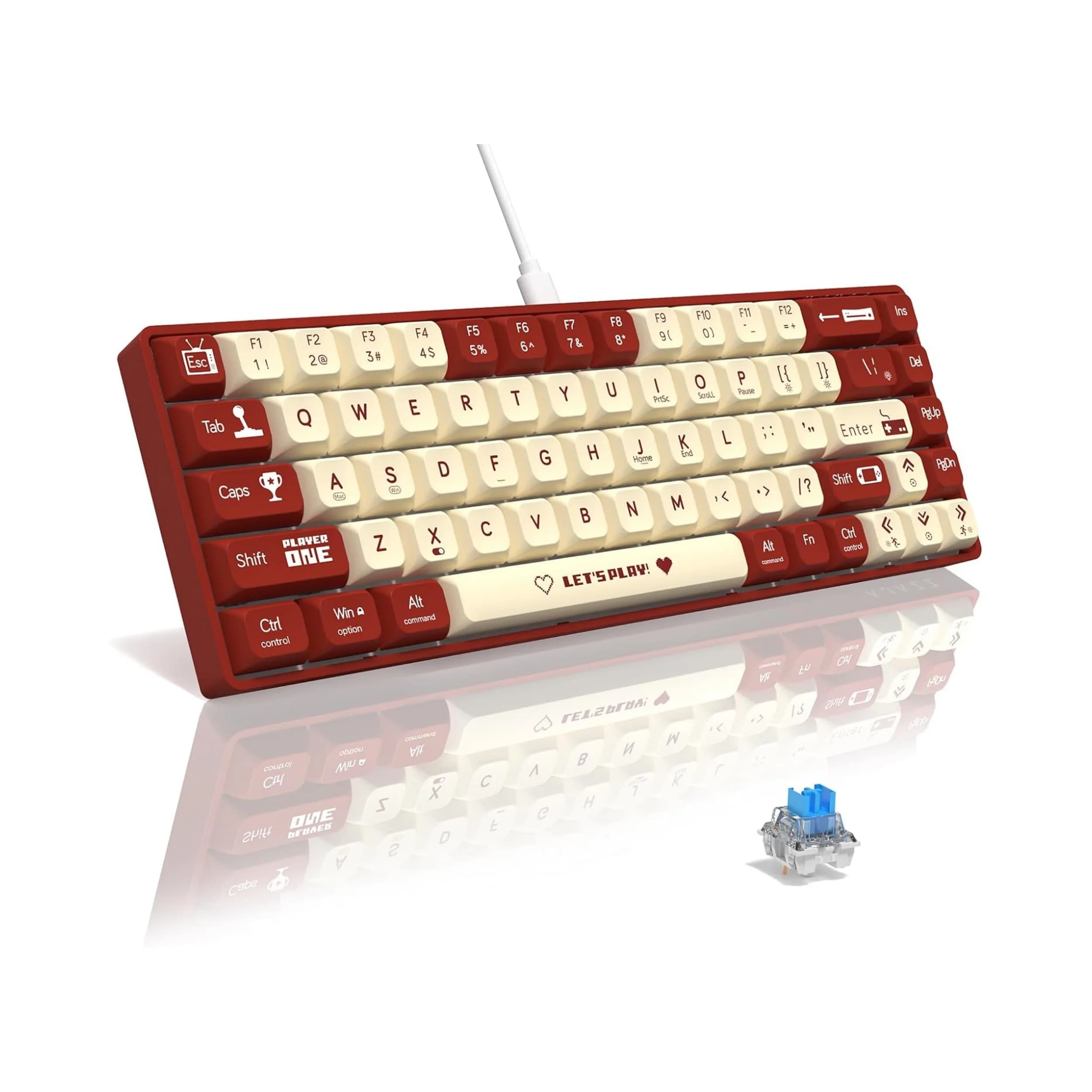 MAMBASNAKE x ATTACK SHARK AK680 Tastiera da gioco meccanica cablata al 65%, sostituibile a caldo, retroilluminata RGB arcobaleno