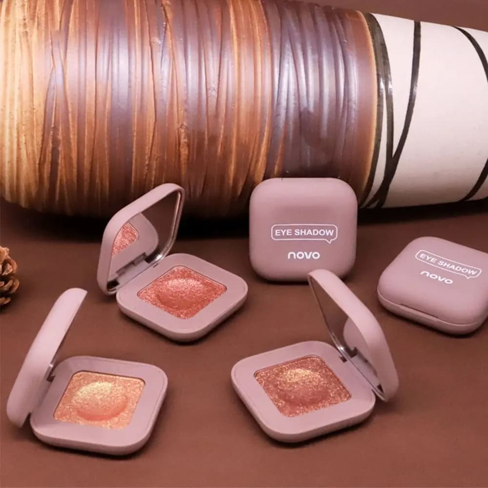Holographic Bronze Brown Shimmer Eyeshadow Gold Glitter Color Shift Sparkling Cream to Powder Eye Shadow Highlighter