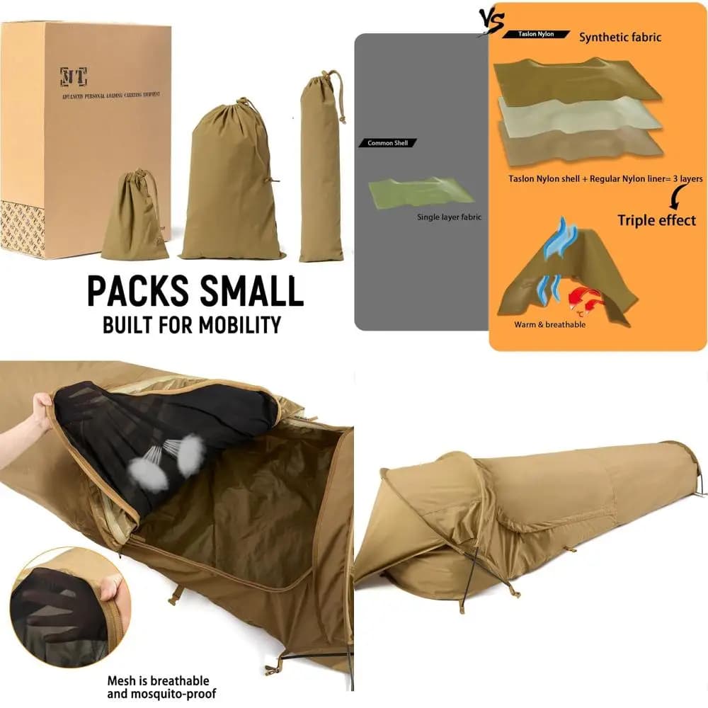 Stealth Monopalo Compact Tent with Zanzariera Integrated for Modular Pear Bags, with Anti-slip Network and Breathable Guscio