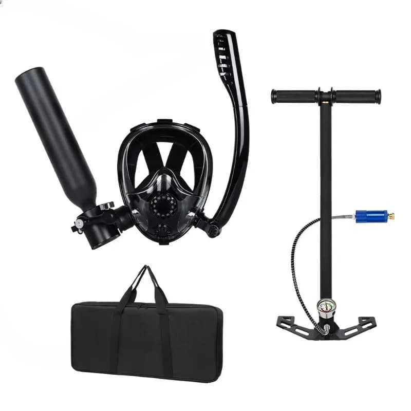 Snorkeling full face snorkeling mask with mini diving tank and adult hand pump diving equipment