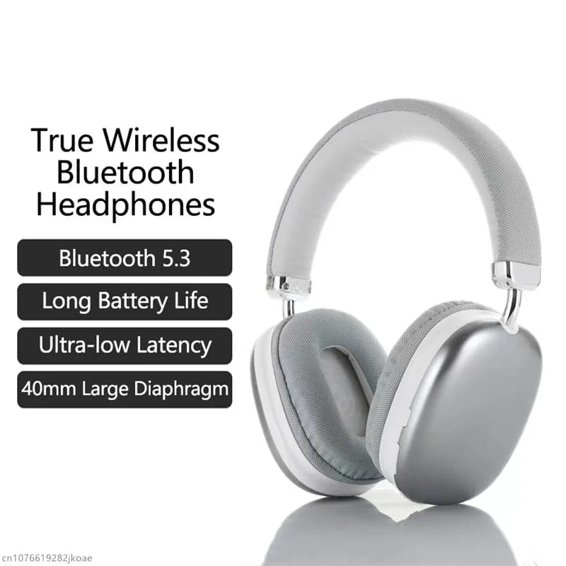 Cuffie Wireless Bluetooth 5.3 con Microfono HD per Chiamate, Auricolari Over-Ear HiFi Stereo per Giochi e Musica, B40 Lunga Autonomia BT1632