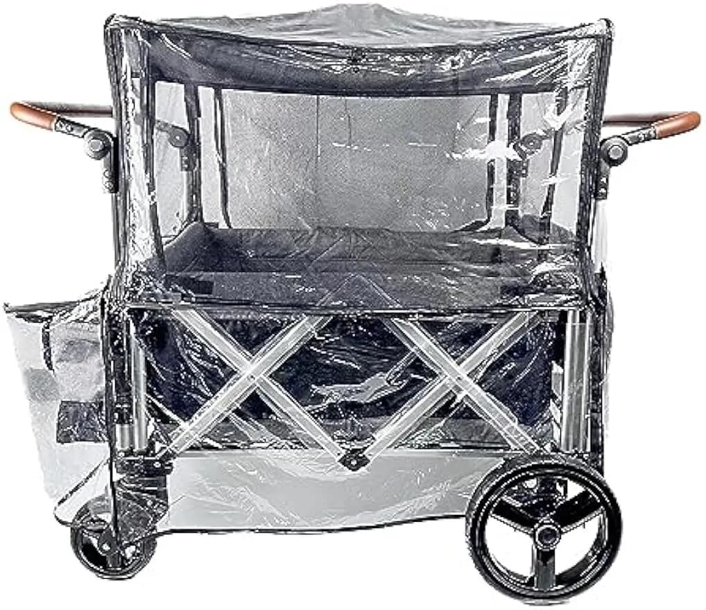 Copertura antipioggia per passeggino grande con zanzariera, accessorio antivento impermeabile 2 in 1 per vagoni da campeggio da picnic