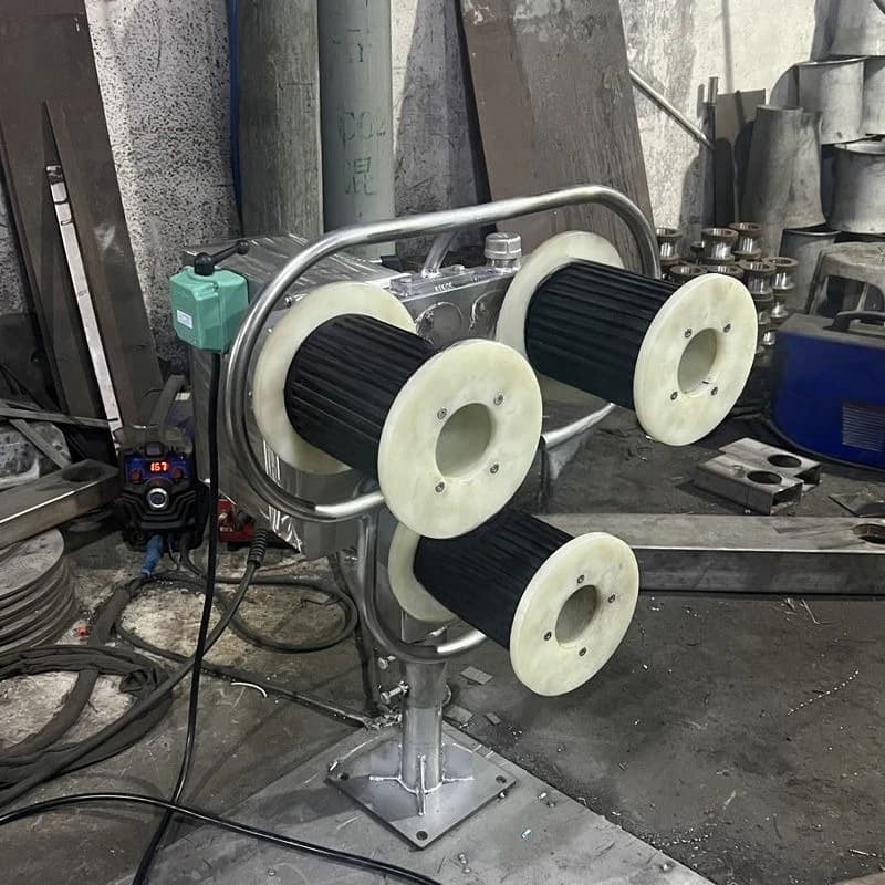 Marine electric speedboat three wheel net lifting machine closing tow rope 24V48V stainless