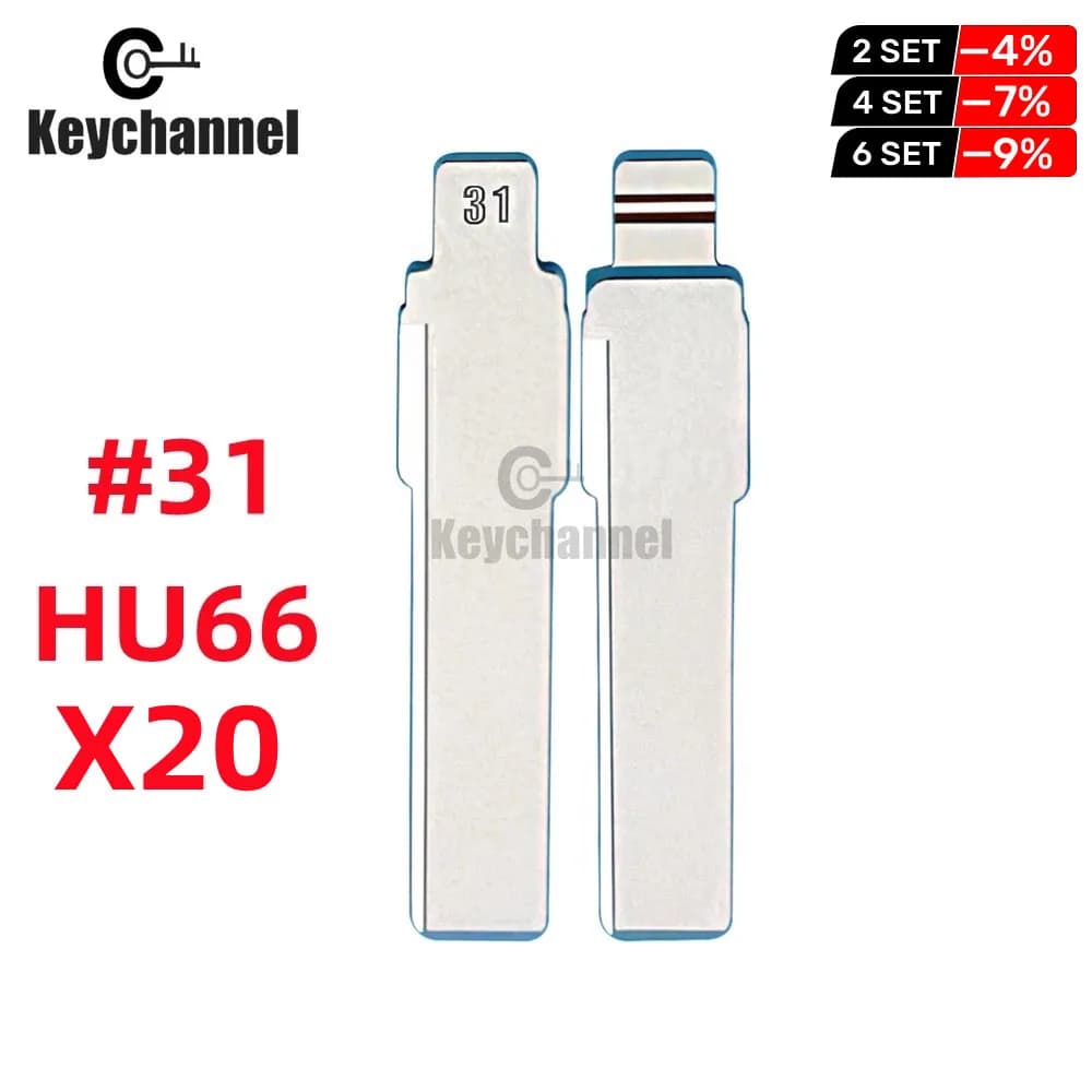 20 pz lama chiave auto 31 # KD lama non tagliata HU66 lama chiave per Xhorse VVDI KD KEYDIY telecomando per V-W Polo Tiguan Golf MK6 MK7 Passat