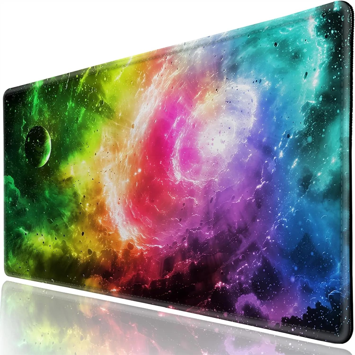 Extended XXL Gaming Mouse Pad with Anti-Slip Base and Stitched Edges for Desk, Office, Work, Computer