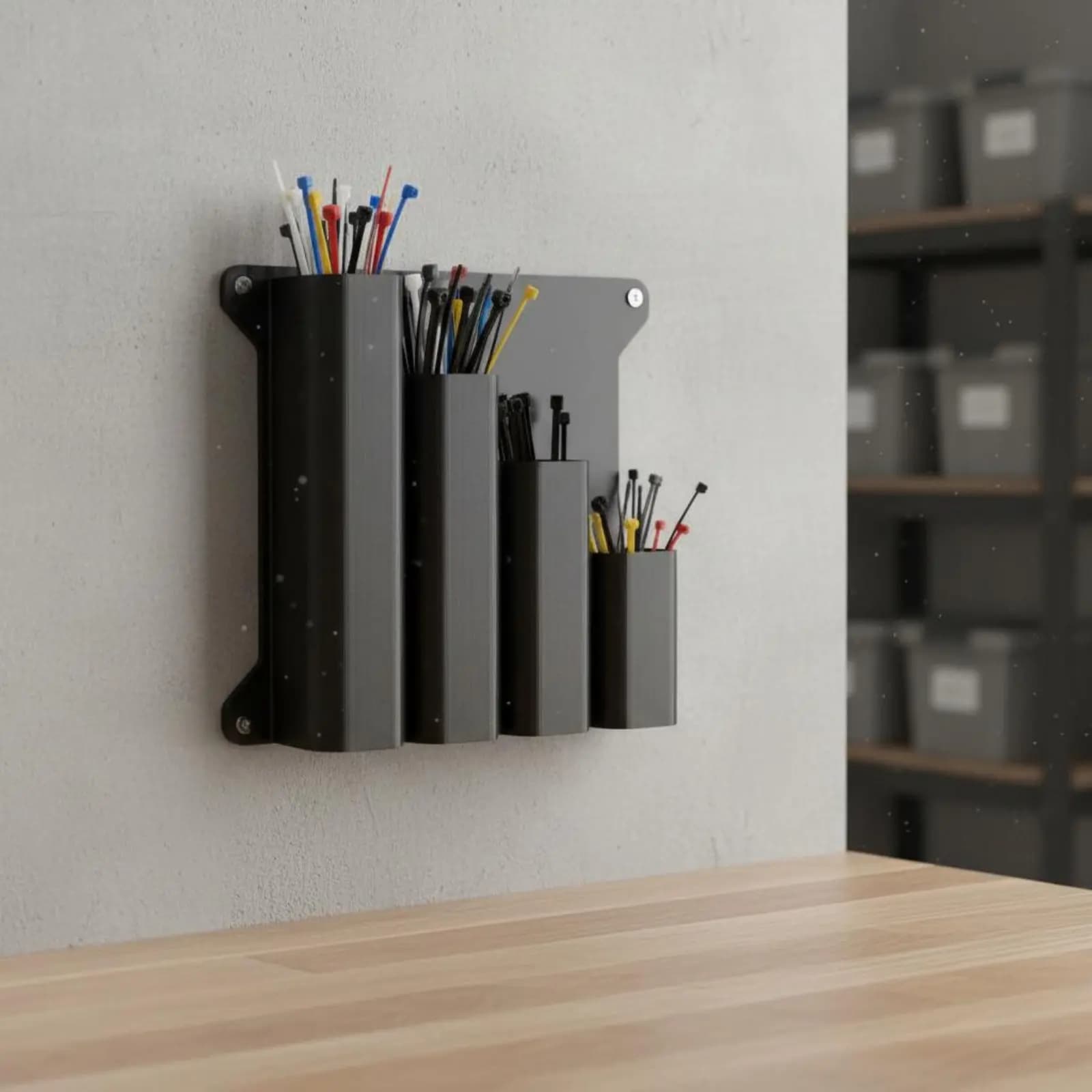 Portacavi a Muro dal Design Semplice, Facile da Installare, con Tasche Multiple per Garage
