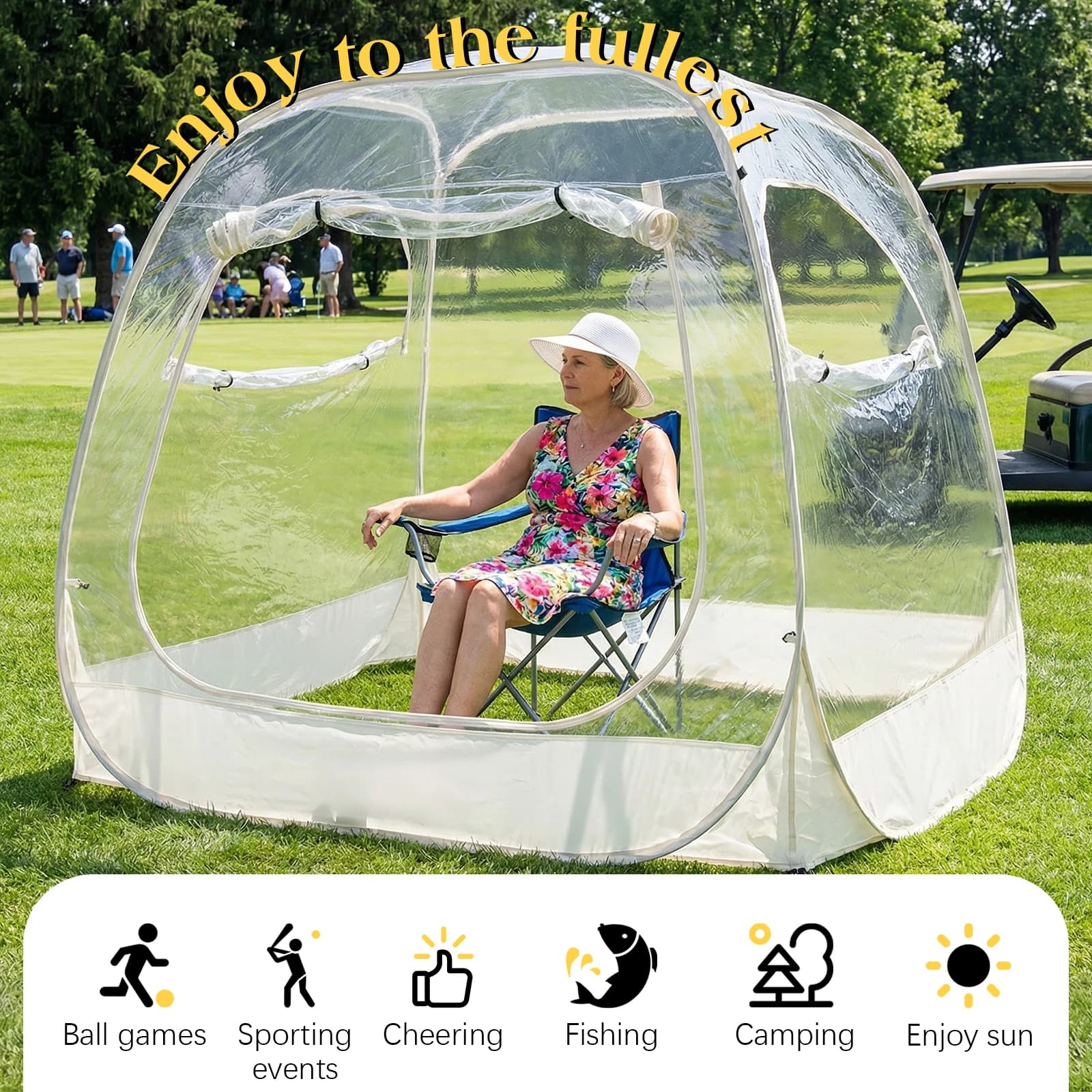 Tenda a bolle pop-up 2-4 persone, gazebo per patio, tenda igloo istantanea grande e oversize per partite di calcio ed eventi all'aperto
