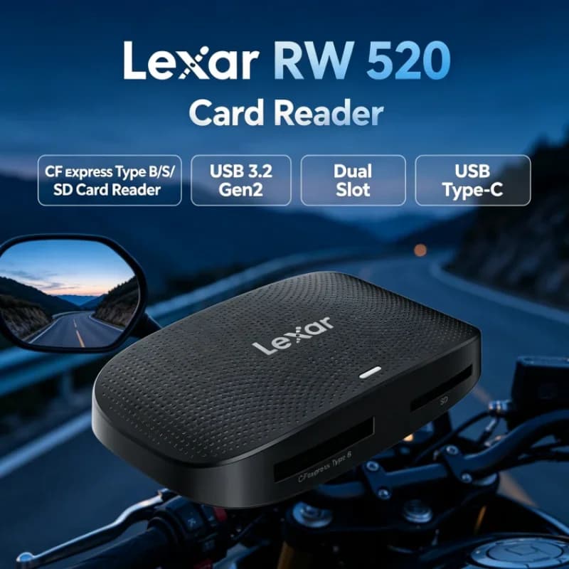 Lexar RW520 Memory Card Reader High Speed USB 3.2 Gen 2 CFexpress Type B SD Card Reader 2-in-1 Cable for Photo Transfer