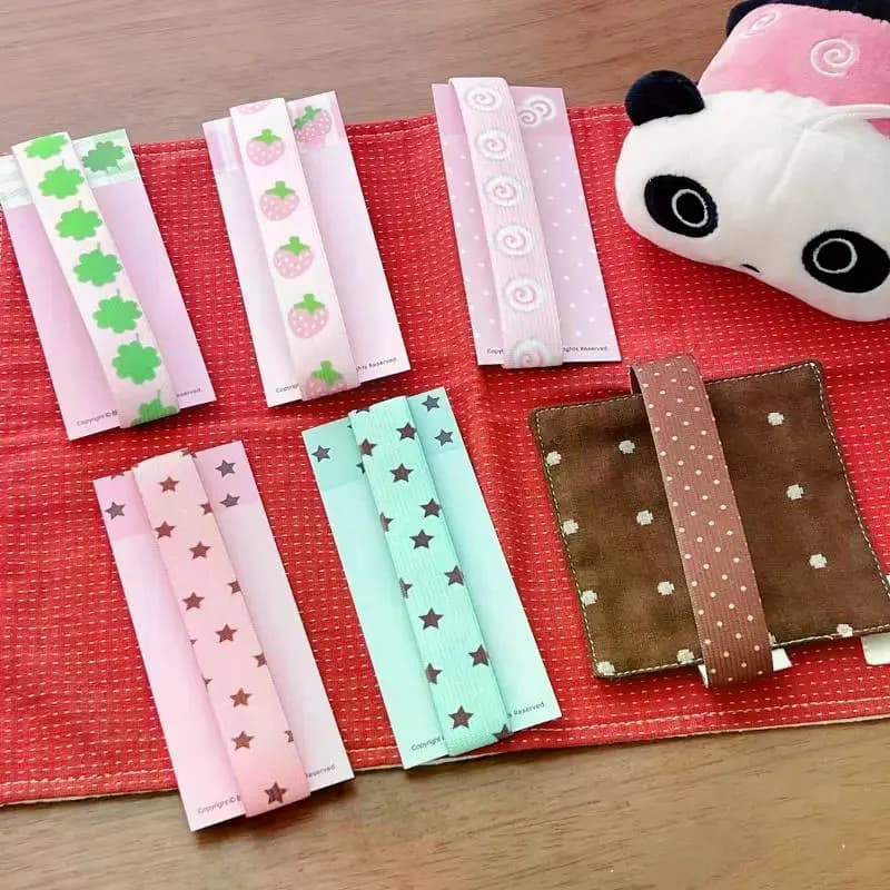 Cute Strawberry Starry Fish Board Handbook Binding Decoration Elastic Straps For A7 M5 Planner Notebook Storage Accessory