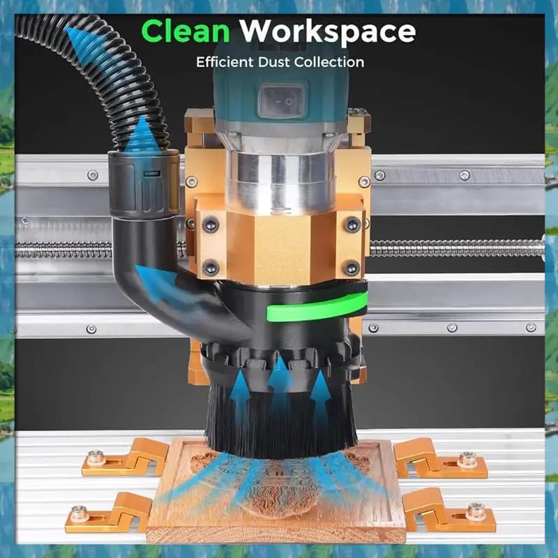 Mar. Doppie lunghezze della spazzola, pattino antipolvere da 65 mm e 69 mm per macchina del router CNC, per diametro tubo flessibile da 38 mm (1,5 pollici).