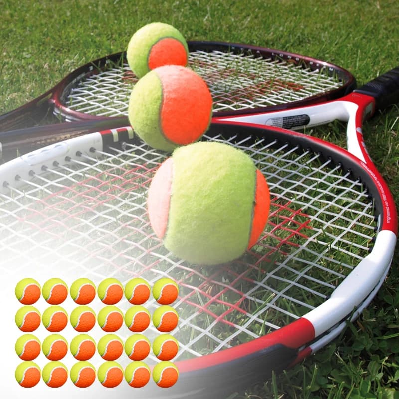 Palline da tennis per l'allenamento dei cuccioli - Durevole arancione a bassa compressione da palcoscenico, confezione grande, senza stress, confezione da 18/24 pezzi