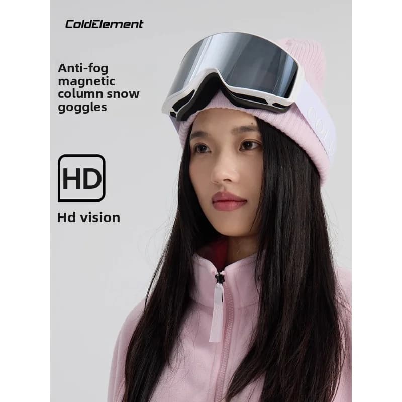 Occhiali da sci cilindrici Coldelement per snowboard e sci - Antiappannamento, compatibili con miopia, unisex, occhiali per visione chiara per l'inverno