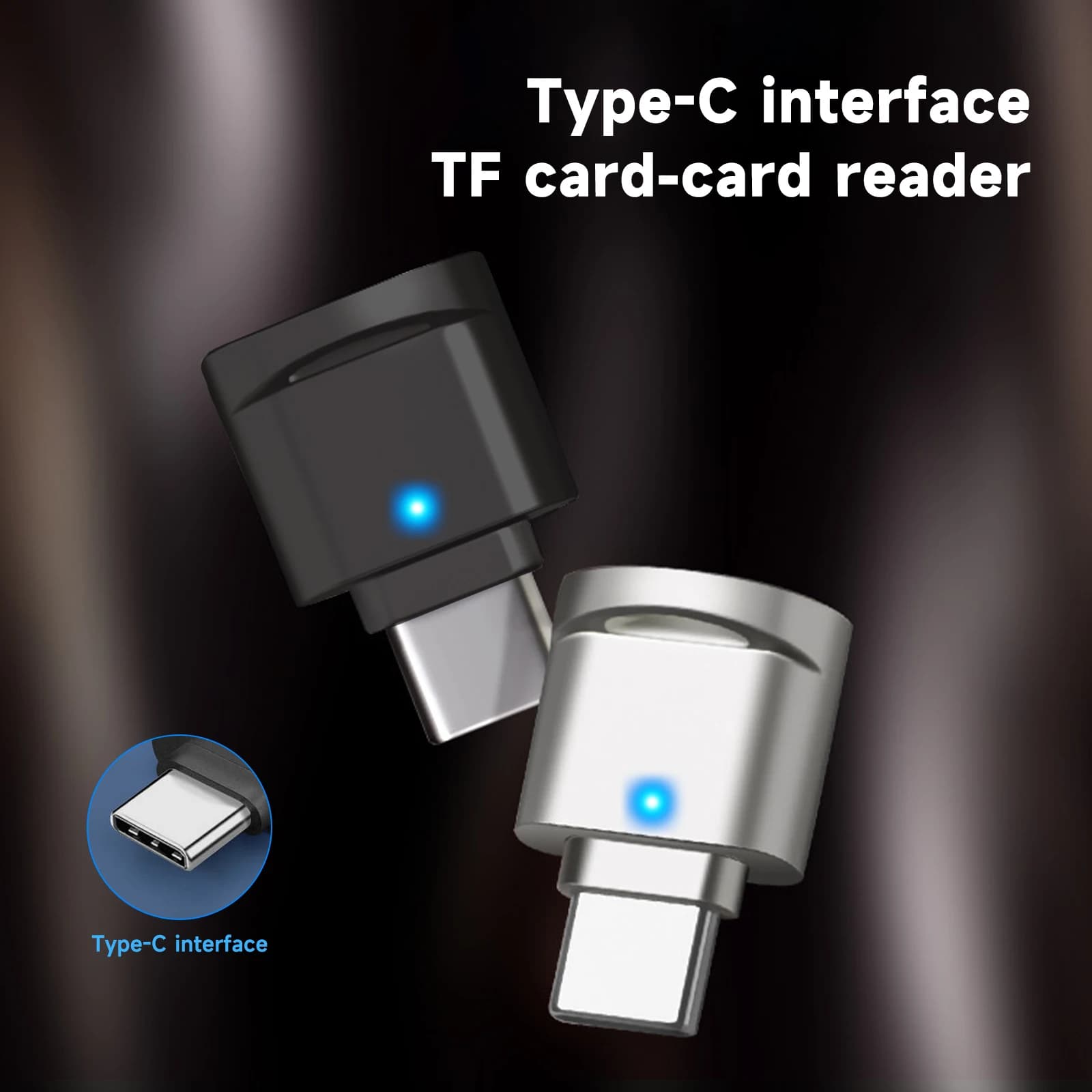 Mini Type-C USB 3.0 a SD Micro SD Lettore di schede TF Scheda di memoria per Samsung Huawei Xiaomi Lettore di schede in alluminio