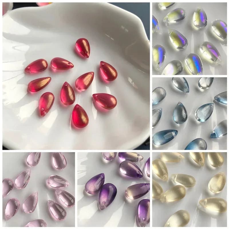 20pc 8x14mm Mix Color Water Drop Czech Lampwork Glass Beads For Jewelry Making Diy Needlework Bracelets Earrings Hairpin Finding