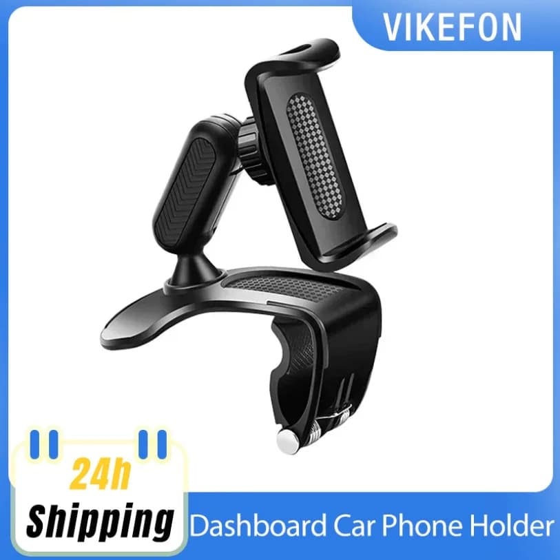Supporto per telefono per auto da cruscotto con rotazione a 360 gradi Supporto per visiera parasole per telefono cellulare in ABS Specchietto retrovisore automatico Accessori interni per auto