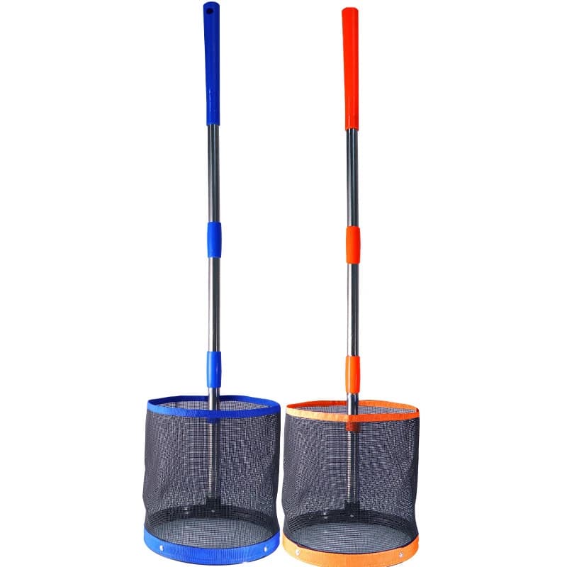 Huieson Secchio raccoglitore di palline da ping pong 23x23 cm con palo staccabile in acciaio inossidabile da 99 cm per allenamento professionale di ping pong