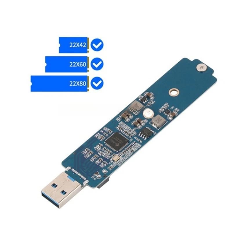 M.2 NVMe SSD To USB 3.1 Type-A Enclosure, High Speed External Solid State Drive Adapter Case