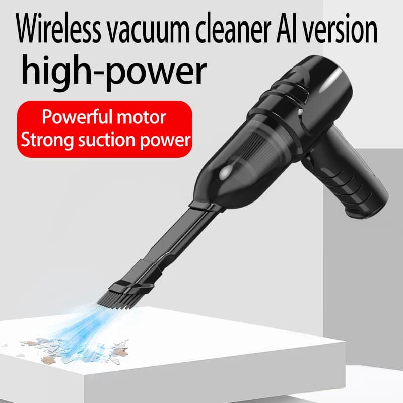 Mini aspirapolvere wireless per auto e casa, super potente, multifunzionale, con elevata aspirazione e funzione soffiante.