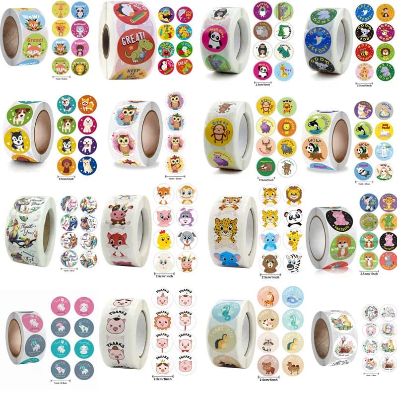 NUOVO 2025 Adesivo ricompensa adesivi simpatico cartone animato per bambini decorazione regalo di festa Fai da te Sigillante decorativo Cerotti 50 PZ