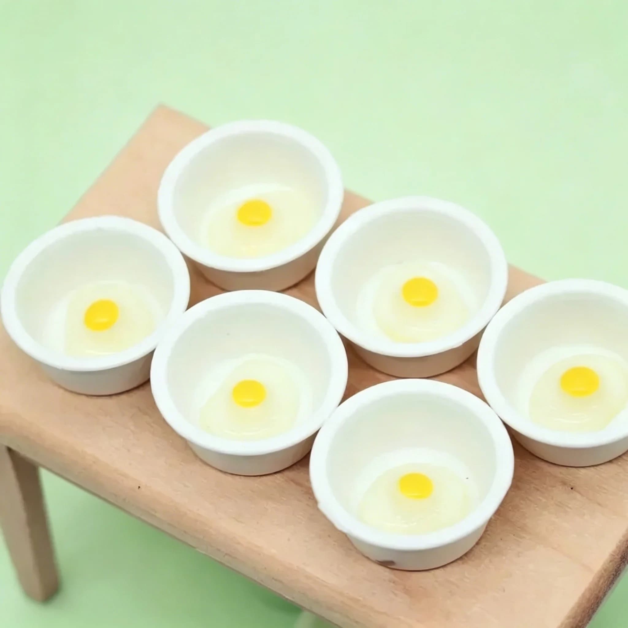 5Pcs Dollhouse Mini Egg Bowl with Simulated Raw Eggs Tiny Kitchen Baking Ornaments Photography Props Decor Accessories
