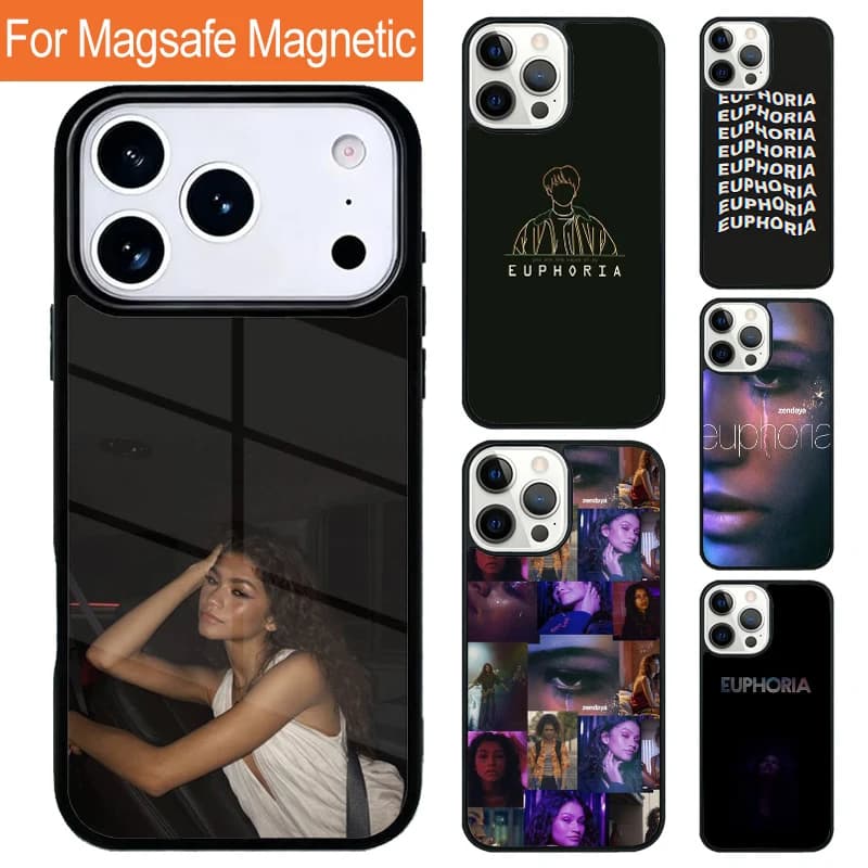 Custodia Magnetica Wireless per iPhone Serie Euphoria (TV Americano) con MagSafe per iPhone 17 Pro, 16, 15, 13, 12, 11 Pro Max, Air 14 Plus