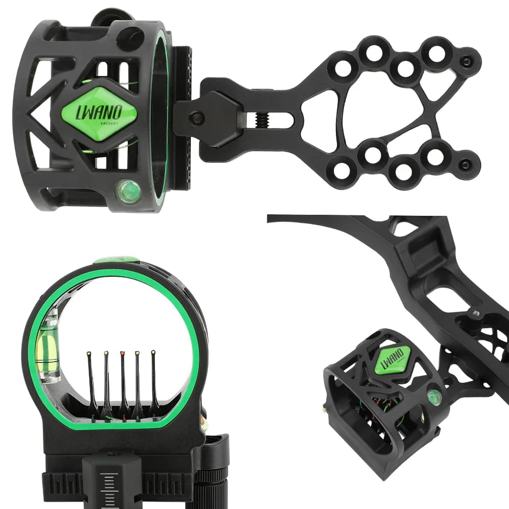 1pc Tiro Con Arco Compound Sight In Lega di Alluminio Regolabile Cinque Aghi Mirando Luce Sinistra/Destra Arco Da Caccia Bersaglio di tiro