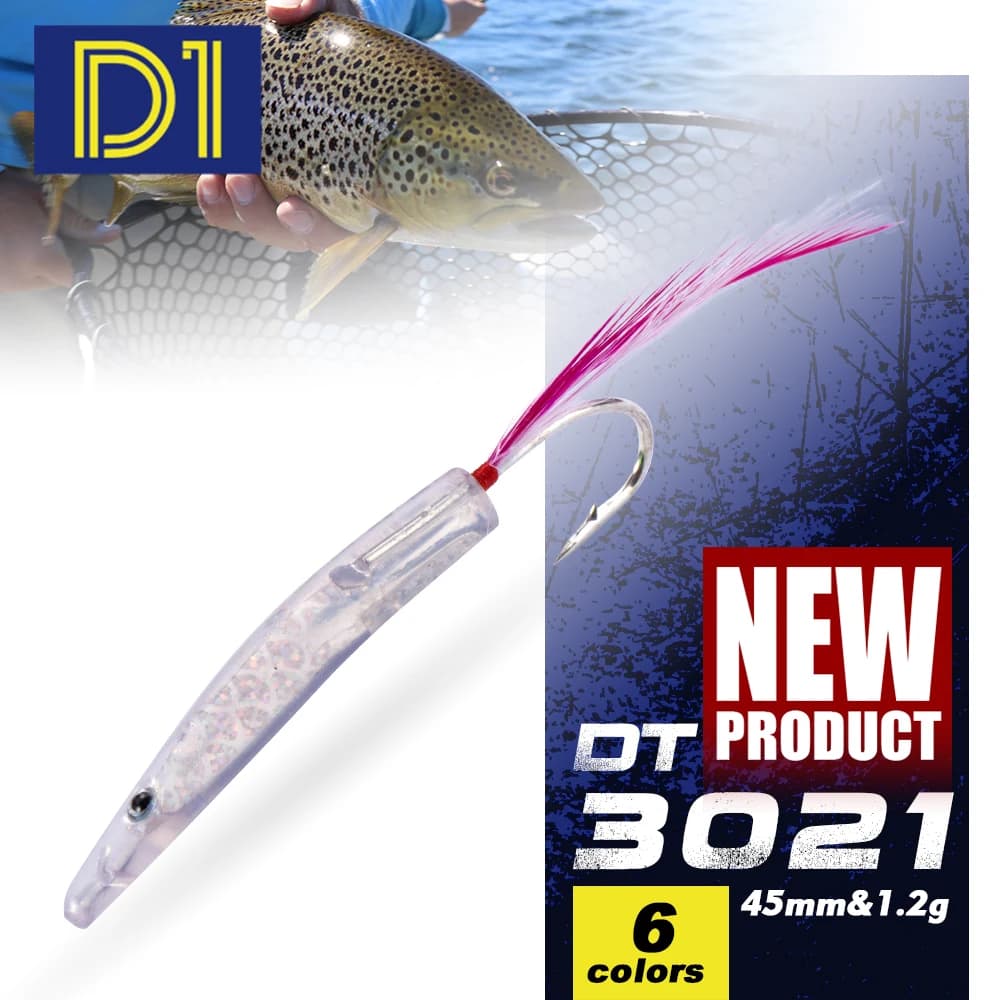 D1 Surf Yumizuno Fishing Recalling 45mm 1.2g 6 pcs Carton Fishing bait Train Plastic bait Duration For Puppy Bluefish Equipment