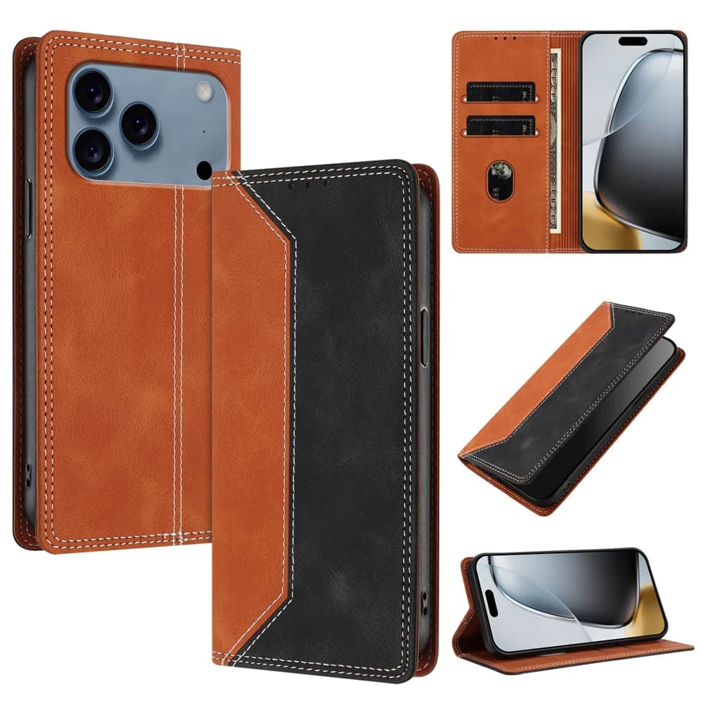 Custodia Flip in pelle magnetica premium per iPhone 17 Air A16 16E 15 14 13 12 11 8 Plus ProMax Mini XS XR RFID BLOCING Carta a portafoglio