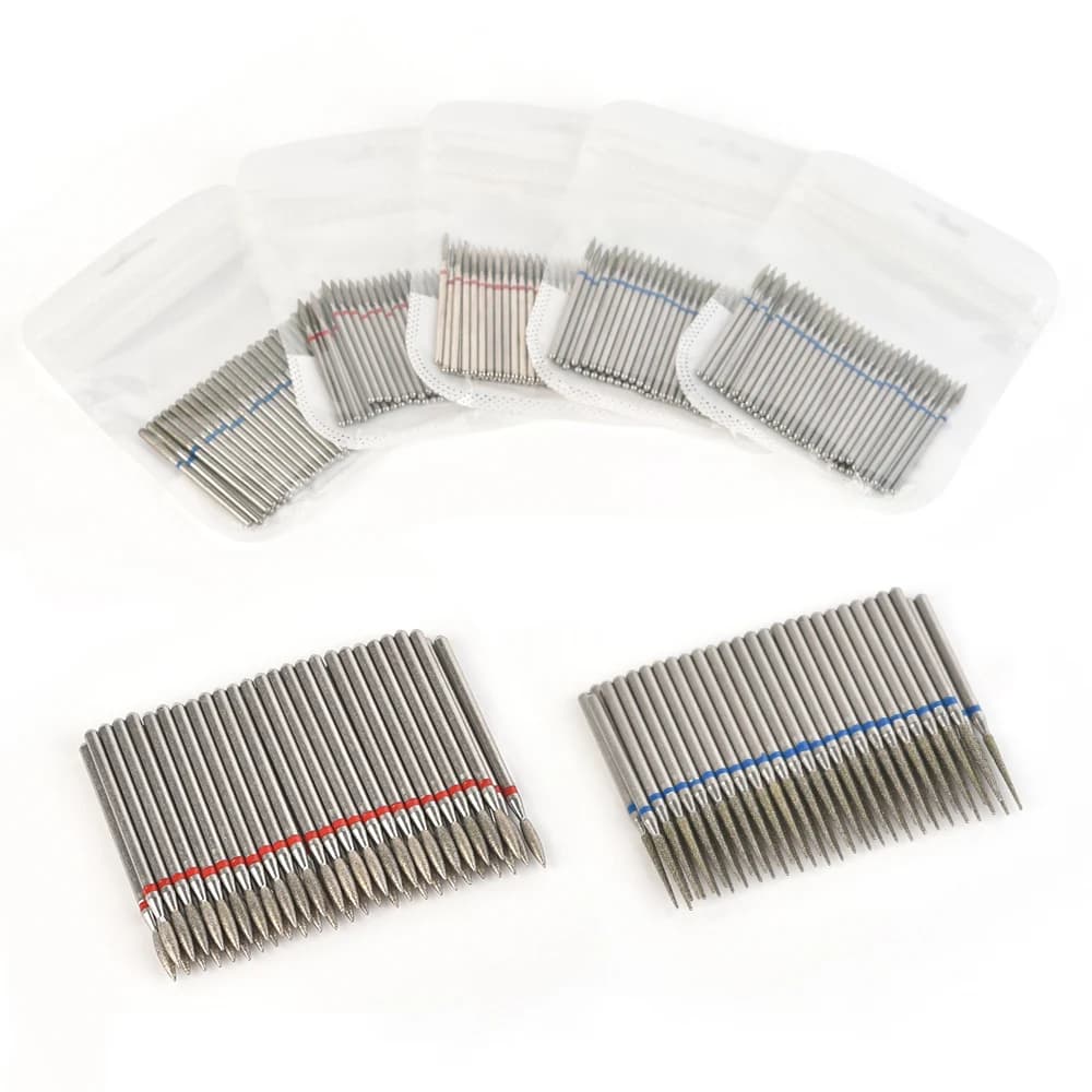 50 pezzi fresa diamantata per manicure punte da trapano per unghie set manicure punte da taglio elettriche accessori pelle morta rimuovi strumenti