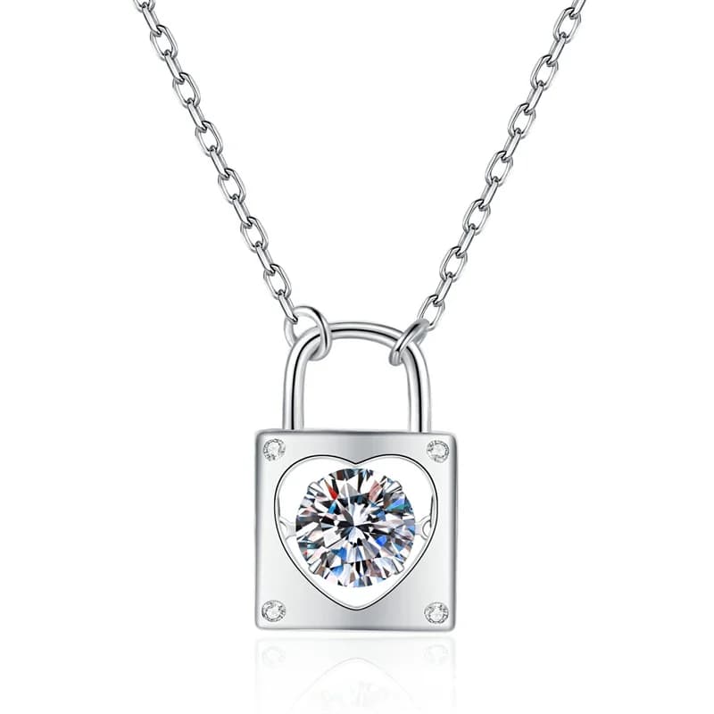 ZFSILVER Moda Trendy Classic 925 Argento Moissanite Semplice Blocco Collana a cuore per fascino Accessori donna Gioielli Regali XL398