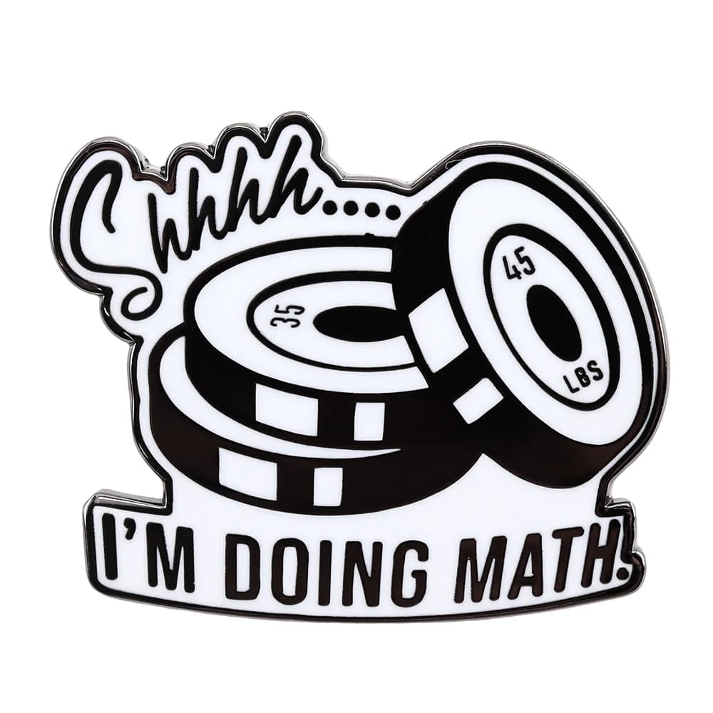 Shhhh Im Doing Matematica Spilla smaltata Divertente distintivo per allenamento per sollevamento pesi Ritorno a scuola Gioielli Zaini Cappelli Jeans Decorativi