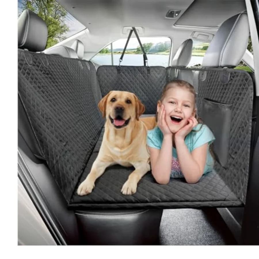 Coprisedile per auto per cani, amaca per sedile posteriore, coprisedile non gonfiabile per sedile posteriore, protezione per sedile posteriore con fondo rigido per auto