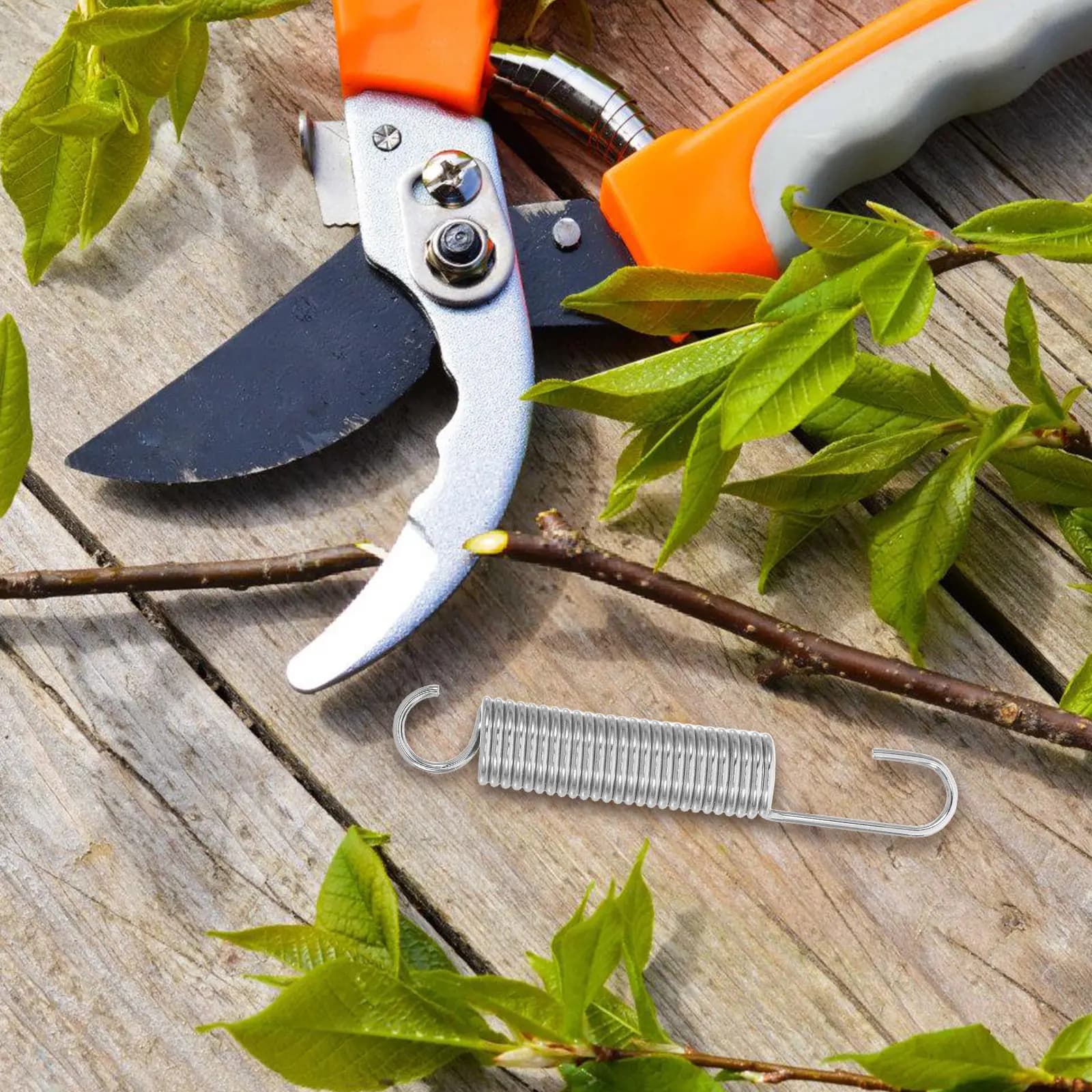 10 Pezzi Molle di Ricambio in Acciaio Inossidabile a Doppio Gancio per Forbici da Potatura, Accessori per Attrezzi da Giardino, Ricambi per Trimmer