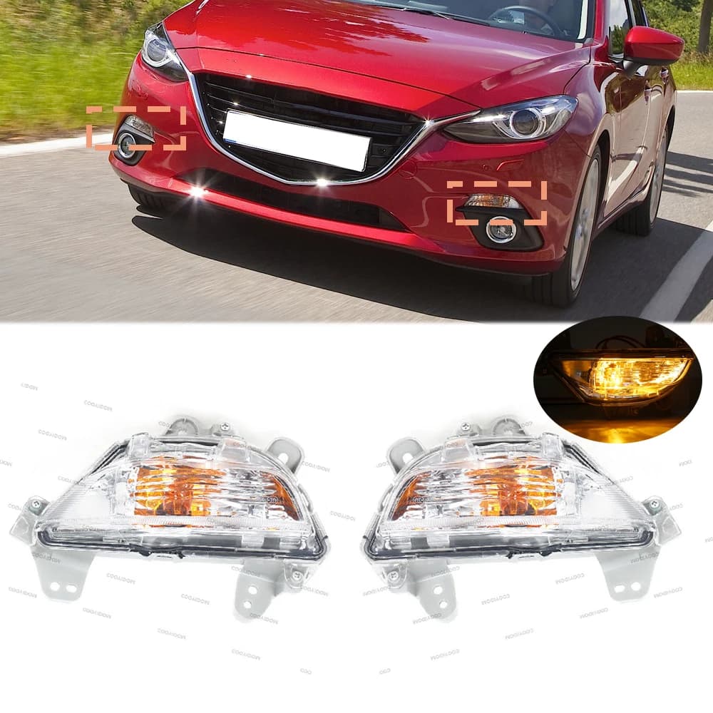 Indicatore di direzione sinistro destro indicatore anteriore lampada paraurti anteriore fendinebbia per Mazda 3 axela 2014-2016 BKC3-51-360F BKC3-51-350F