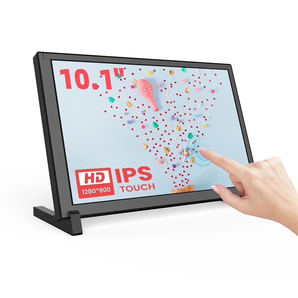 Monitor touchscreen capacitivo portatile da 10" con risoluzione HD 1280x800,senza driver e con riconoscimento a 10 punti,compatibile con Banana Pi e Raspberry Pi 4B/3B+/3A+/2B.Regalo ideale per programmatori fai-da-te