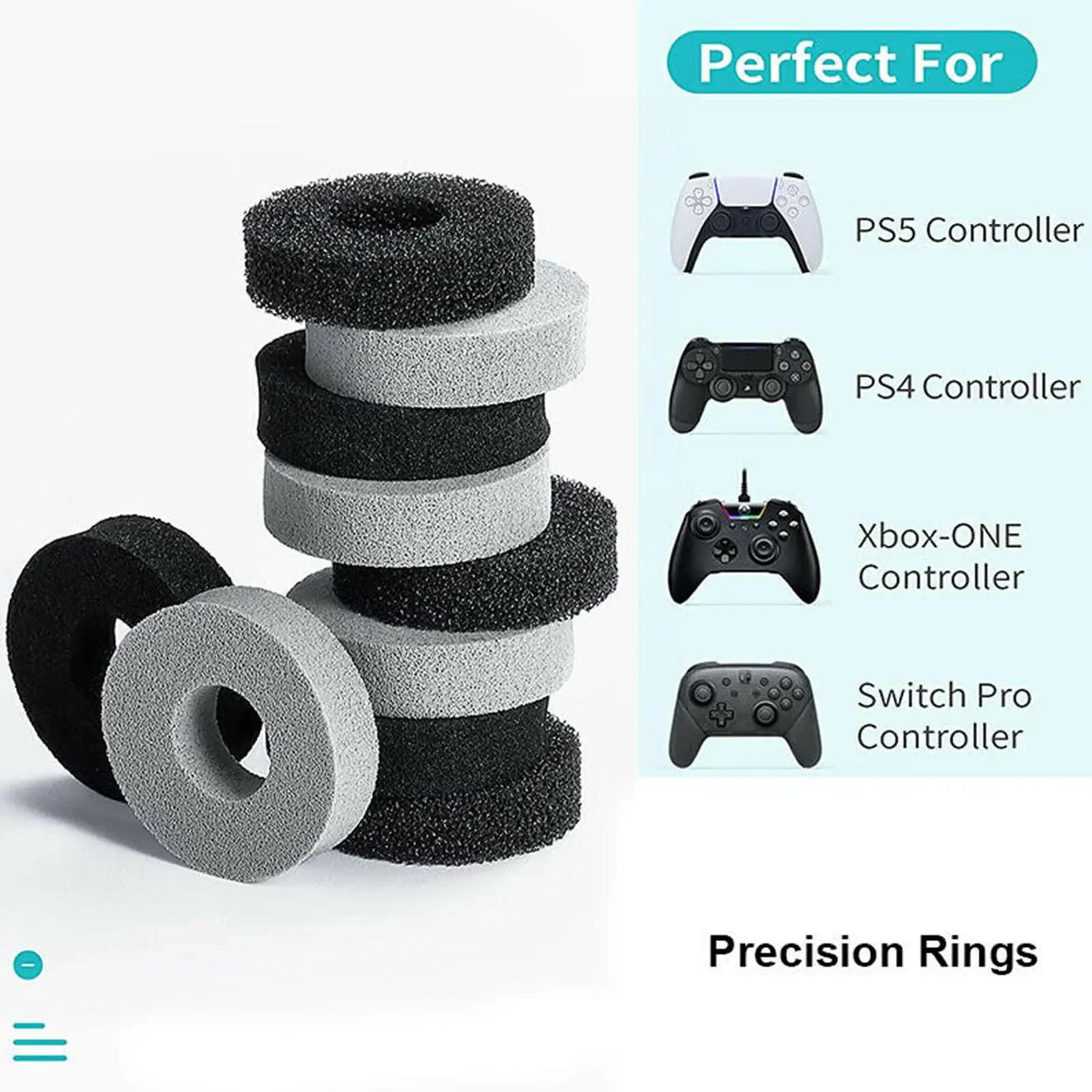Anelli Protettivi in Spugna Morbida per Controller di Gioco PS4 PS5 Switch Xbox, Anelli di Precisione per Joystick, Accessori per Gaming